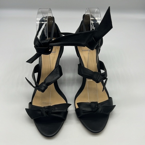 Alexandre Birman - Lolita Giana Anabela Black Leather Bow Embellished Wedge 38 - Picture 2 of 15